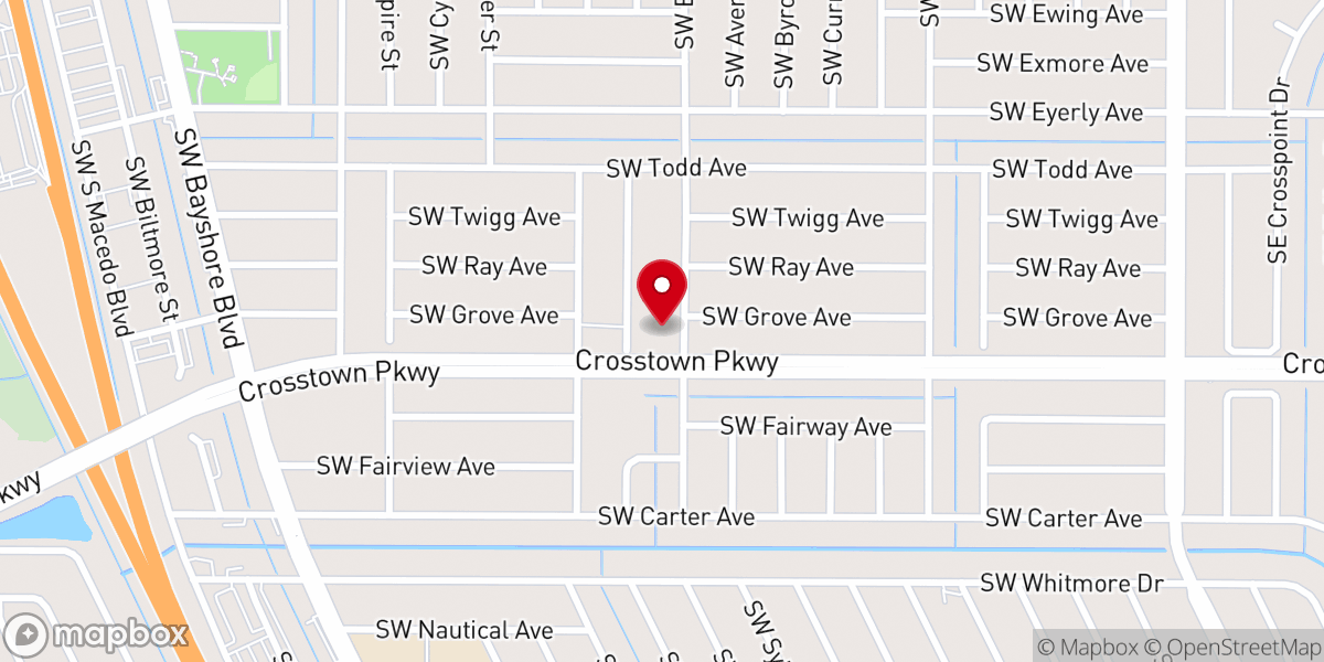 Map showing location of Cornerstone Baptist Church
