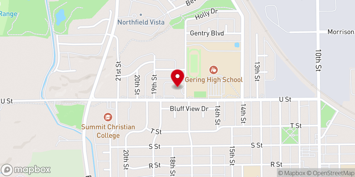 Map showing location of Northfield Church
