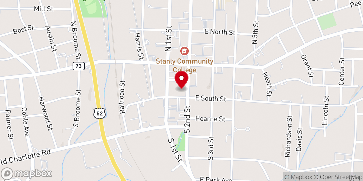 Map showing location of First Lutheran Church