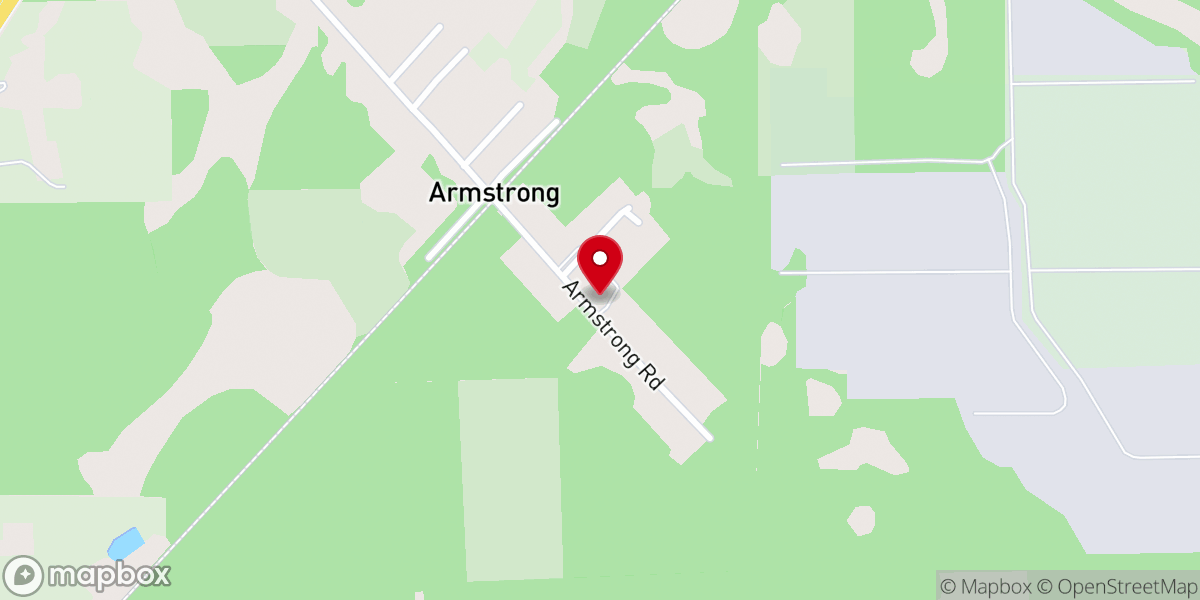 Map showing location of First Baptist Church of Armstrong
