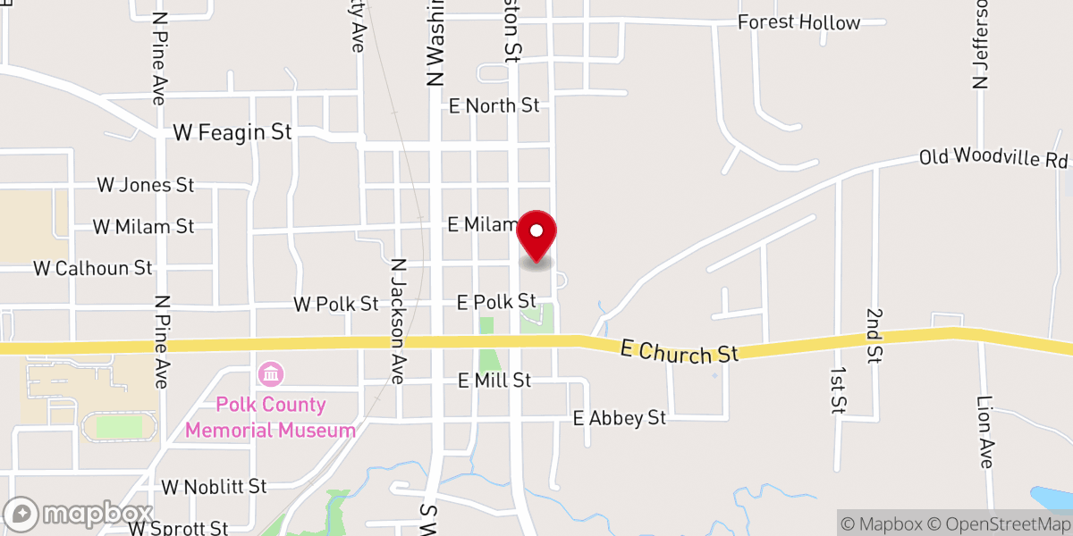 Map showing location of Central Baptist Church