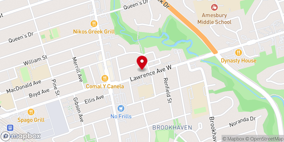 Map showing location of Ghanian Anglican Church of Toronto