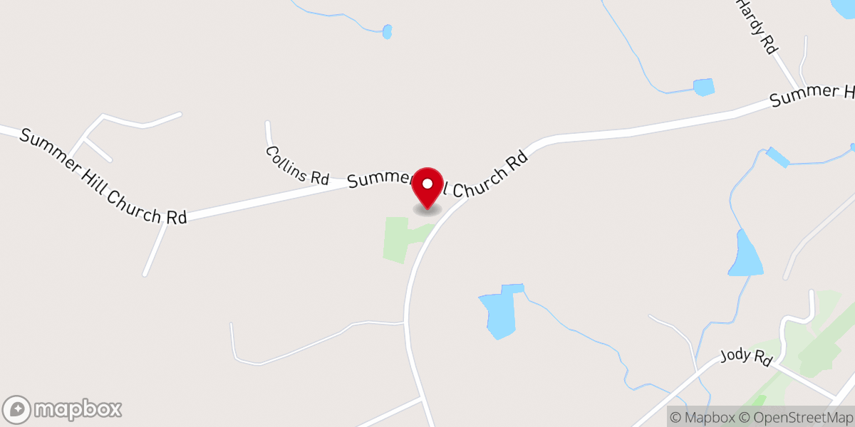 Map showing location of Summer Hill Baptist Church