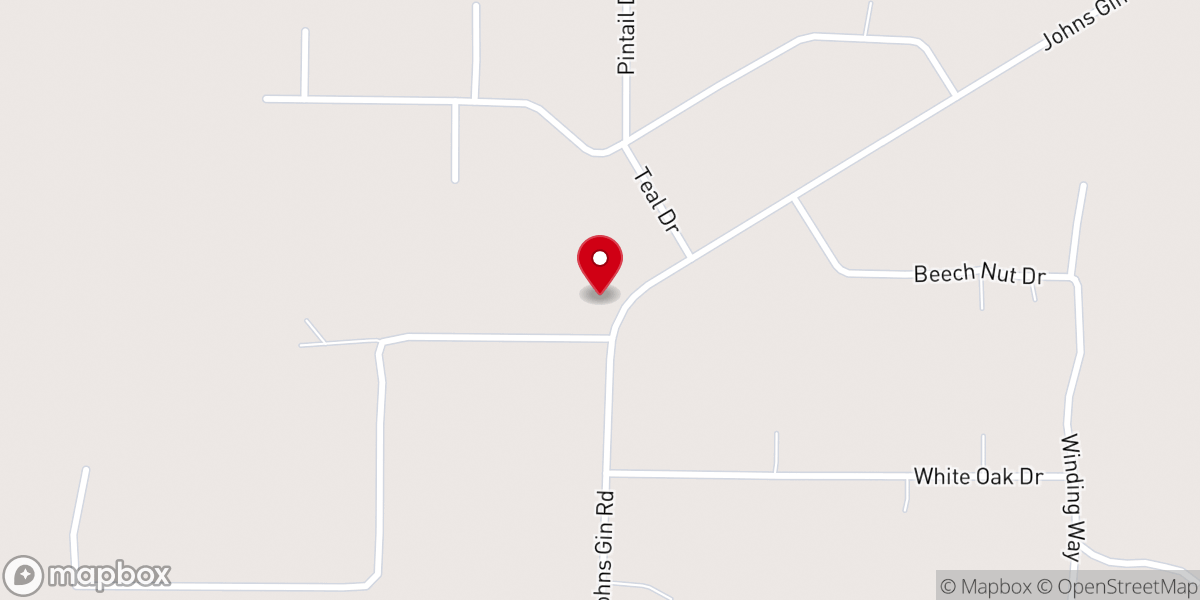 Map showing location of Crossroads Baptist Church