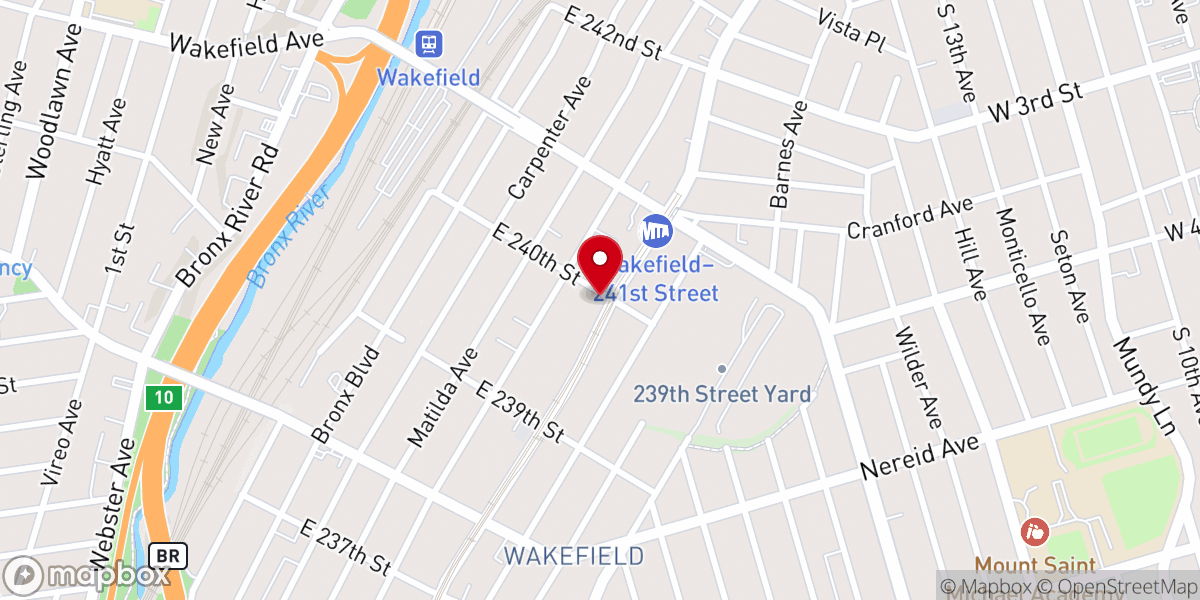 Map showing location of New Life Tabernacle Church