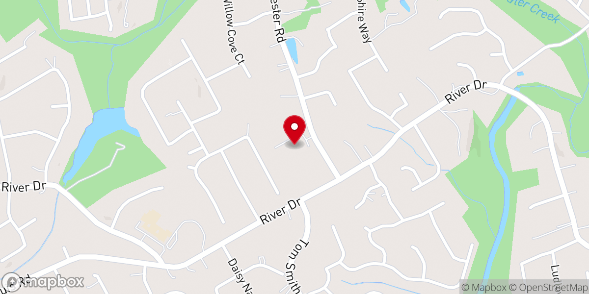 Map showing location of Colonial Woods Baptist Church