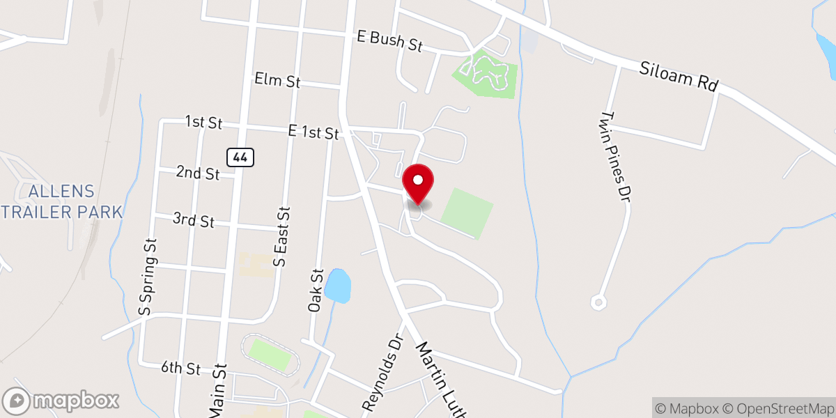 Map showing location of Springfield Baptist Church