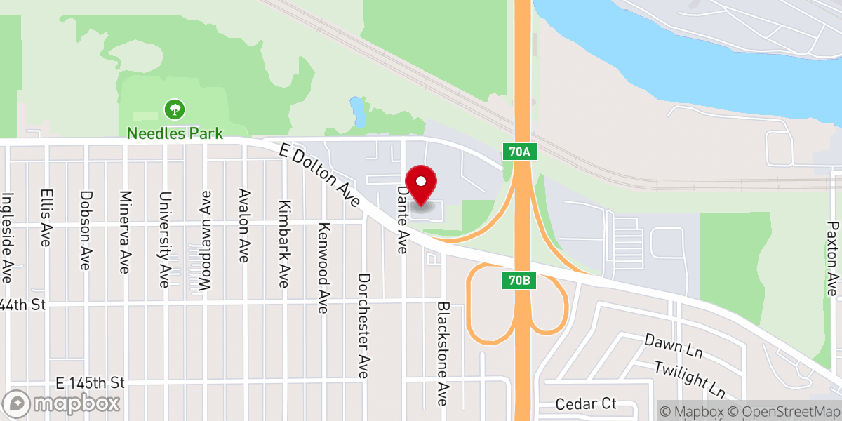 Map showing location of New Life Christian Center