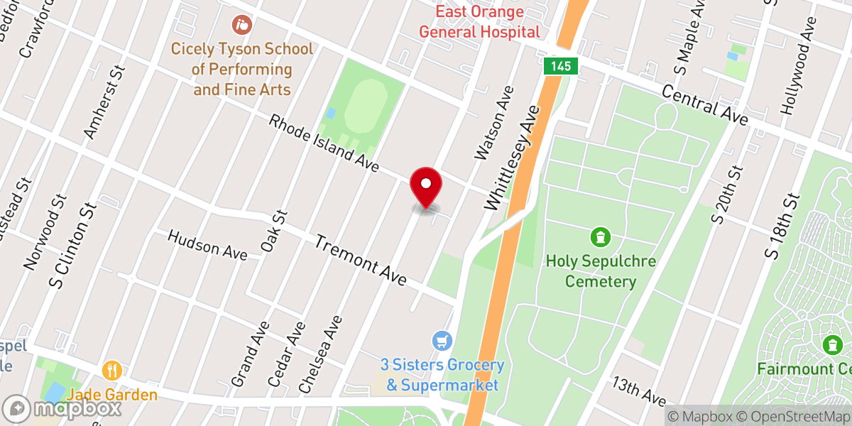 Map showing location of 30 Mins with Jesus Inc