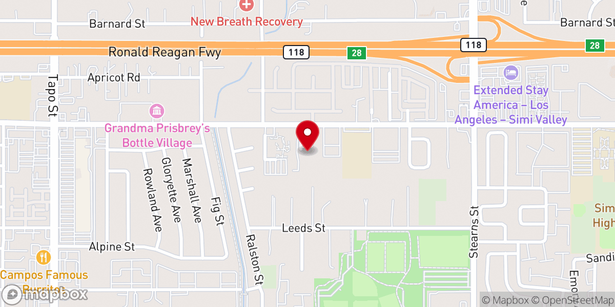 Map showing location of First Pentecostal Church-Simi