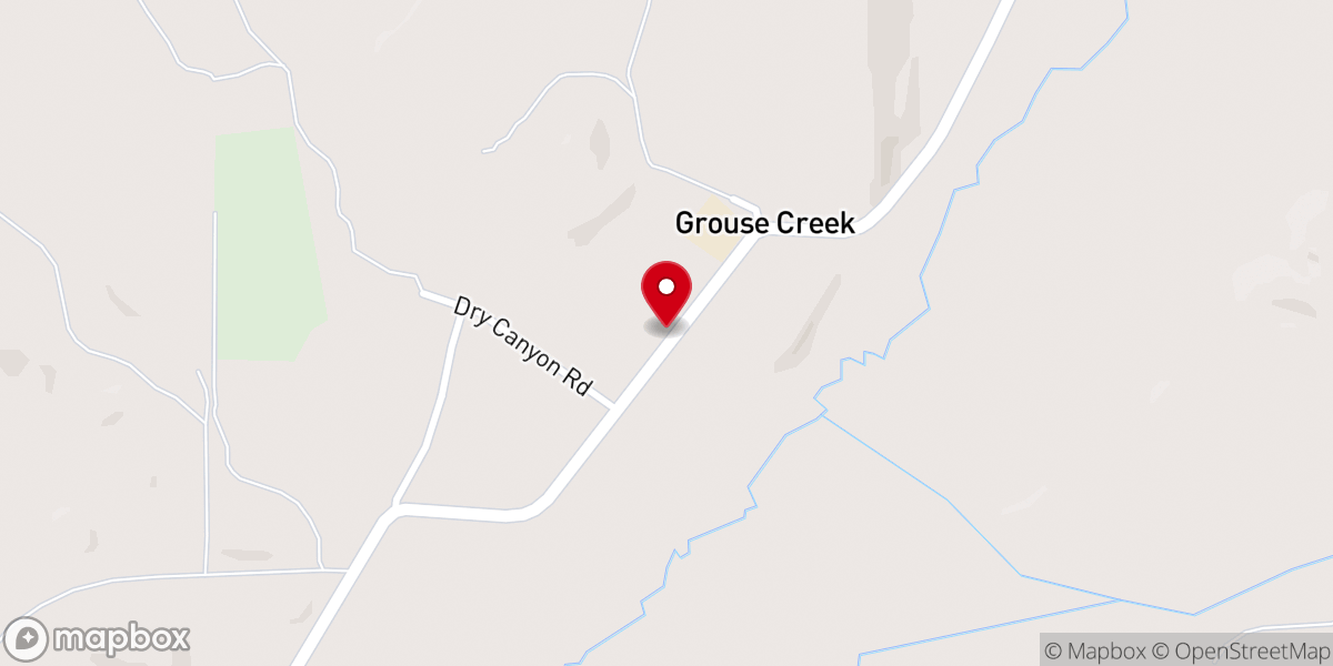 Map showing location of Grouse Creek Store and Gas