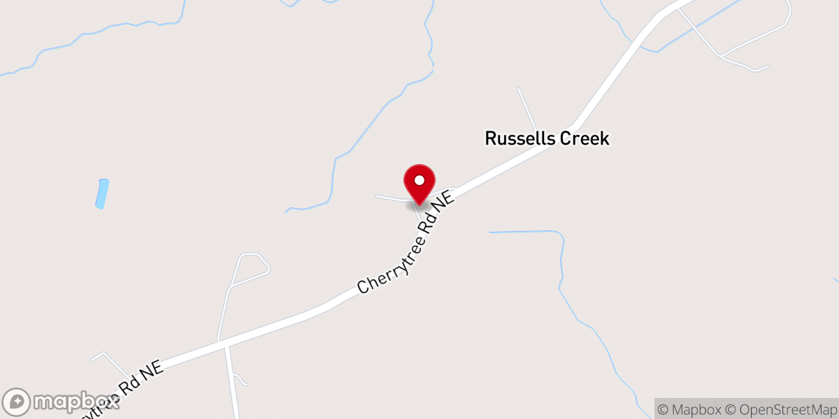 Map showing location of New Hope Presbyterian Church