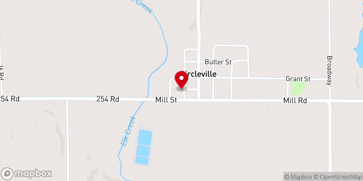 Map showing location of Circleville United Methodist Church