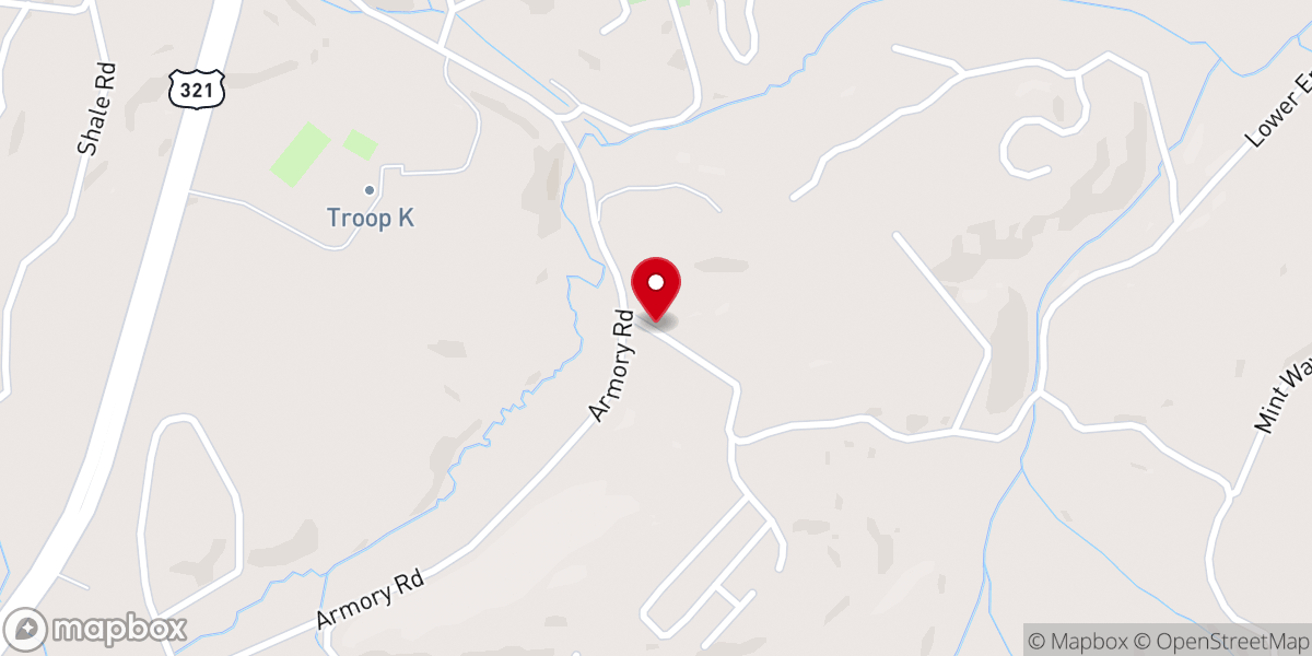 Map showing location of Big Pigeon Church