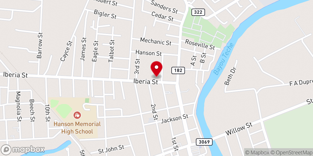 Map showing location of Franklin City Hall