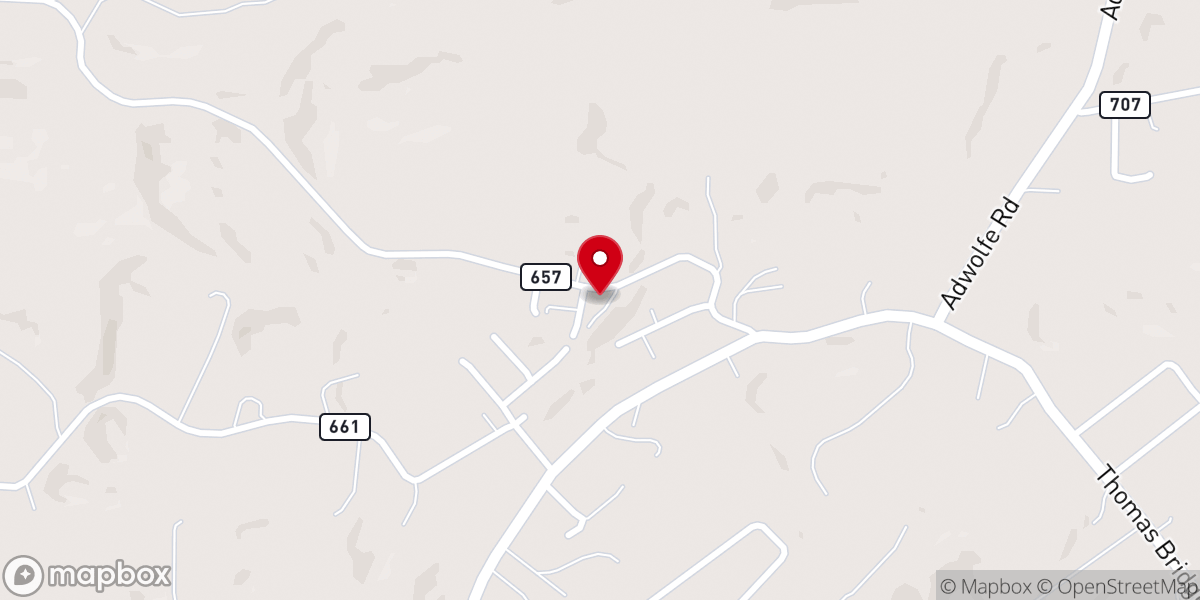 Map showing location of Adwolfe Freewill Baptist Church Parsonage