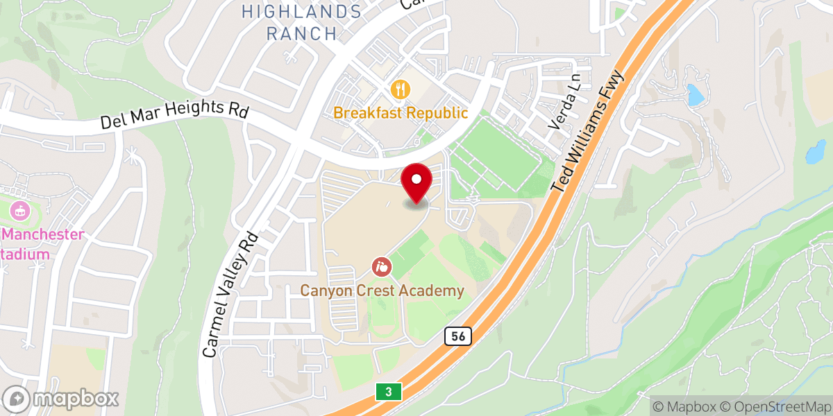 Map showing location of Saddleback Church San Diego