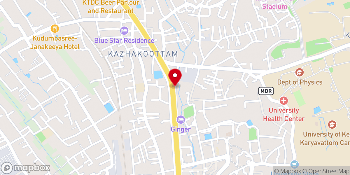 Map showing location of Pentecostal Maranatha Gospel Church Kazhakkuttom