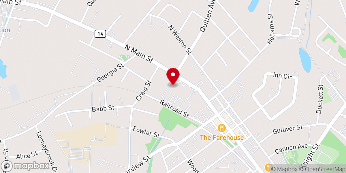 Map showing location of Upstate Church Fountain Inn