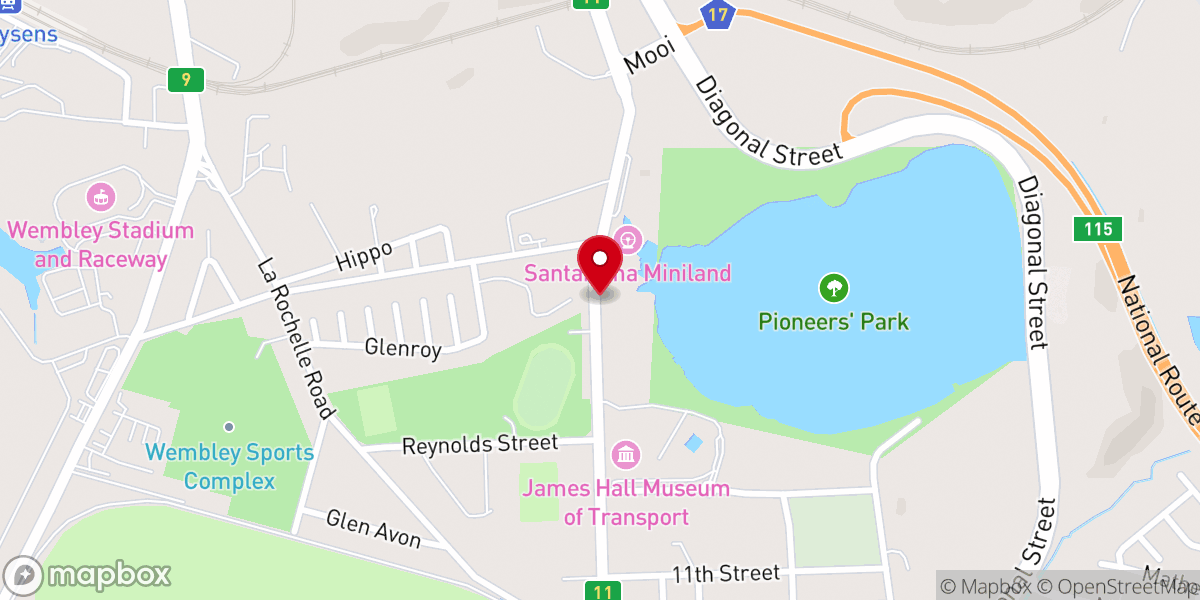 Map showing location of St John Apostolic Church of the whole World Rosettenville