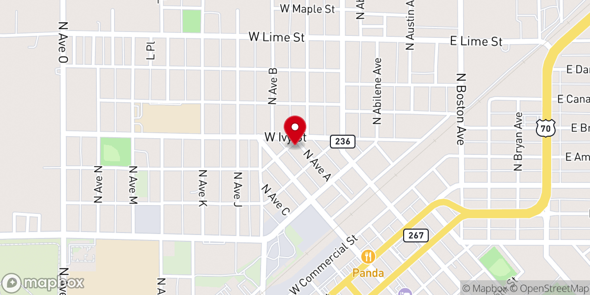 Map showing location of Northside Church of Christ