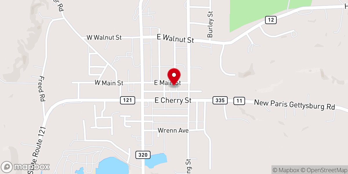 Map showing location of St Paul United Methodist Church