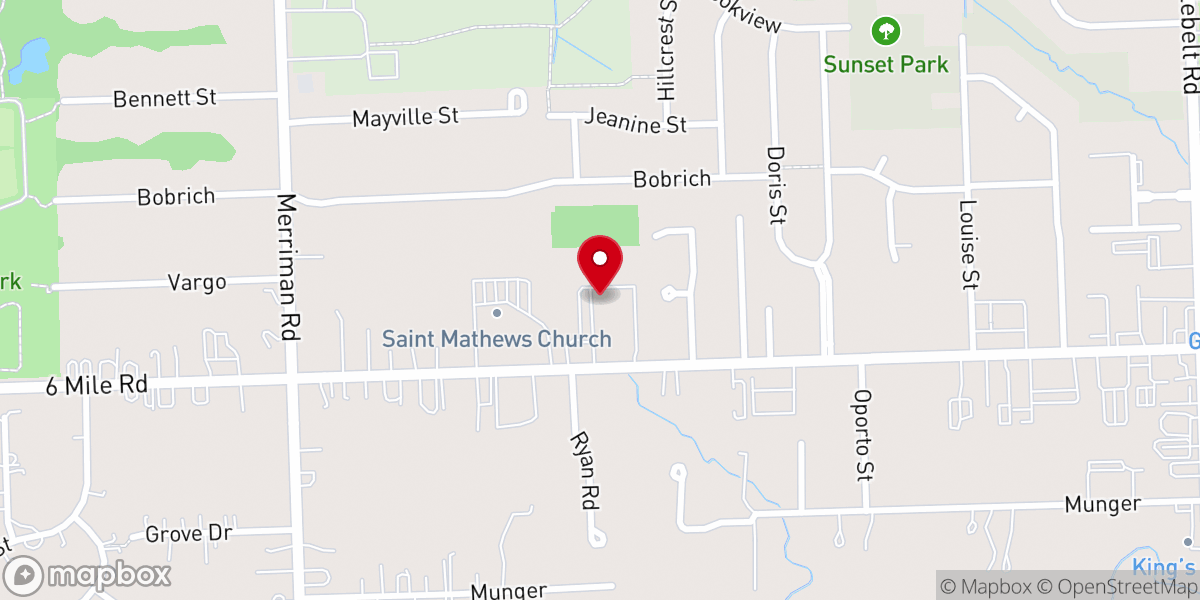 Map showing location of Holy Cross Lutheran Church