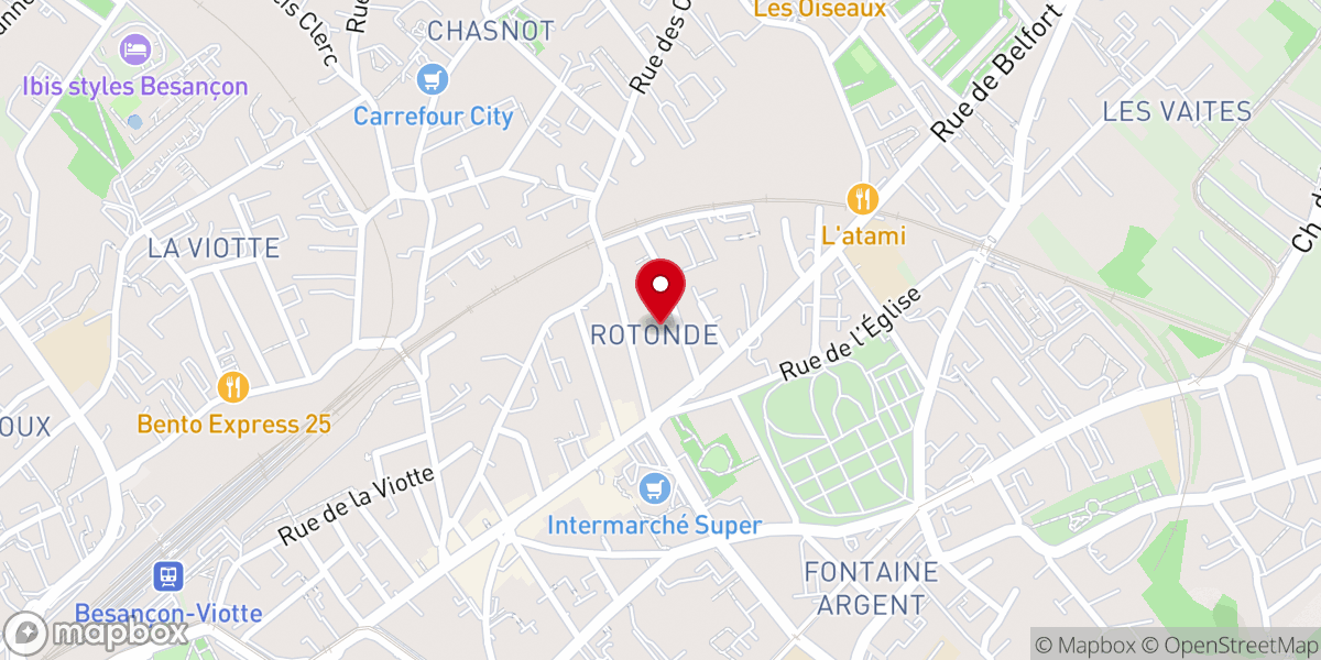 Map showing location of Eglise Protestante Evangélique