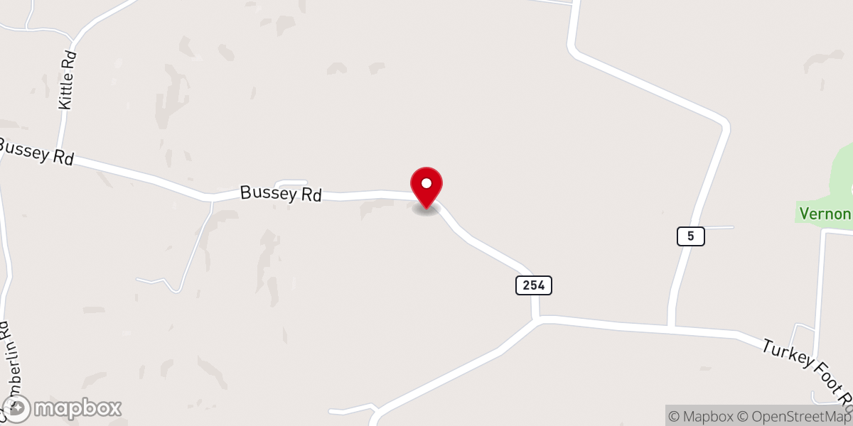Map showing location of Bussey Hill Chapel