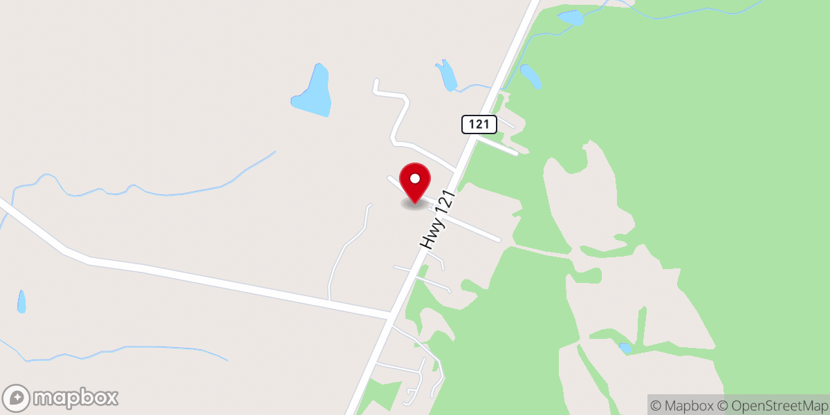 Map showing location of New Sunrise Baptist Church