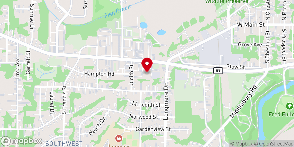 Map showing location of Bridge Bible Church