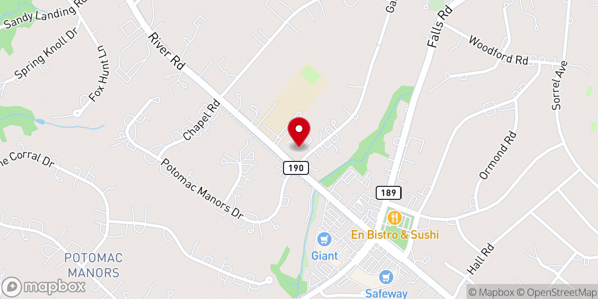 Map showing location of Potomac United Presbyterian Church