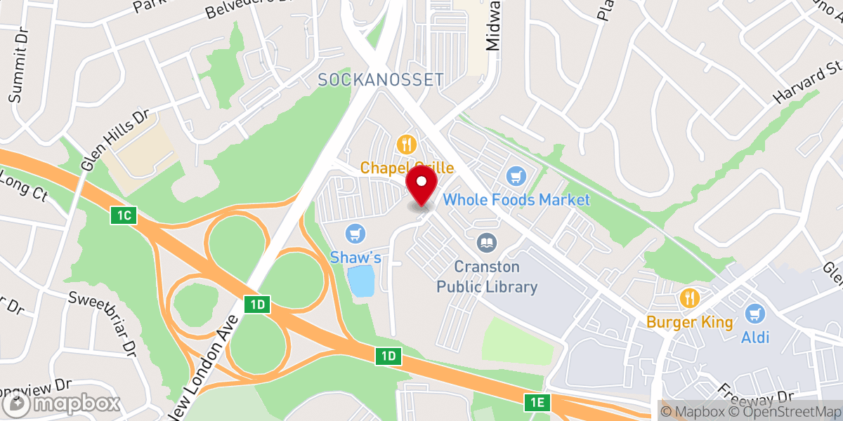 Map showing location of Paul Mitchell The School Rhode Island