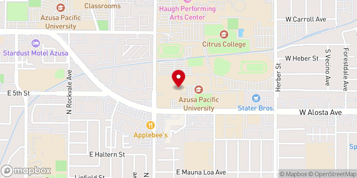 Map showing location of Azusa Pacific University