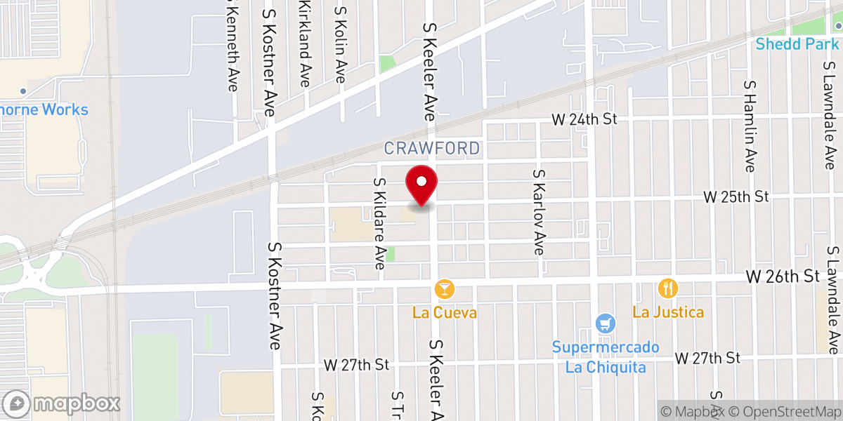 Map showing location of Epiphany Roman Catholic Church