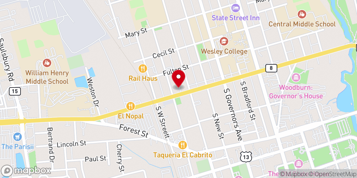 Map showing location of Holly Trinity Church