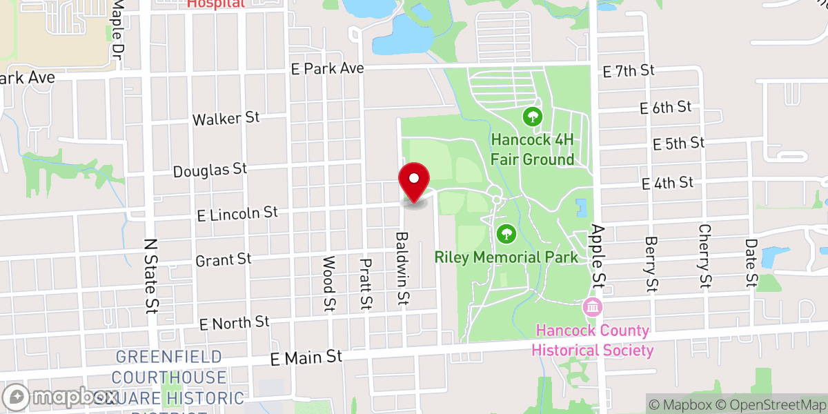 Map showing location of Boys & Girls Clubs of Hancock County