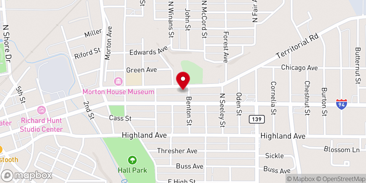 Map showing location of Pentecostal Peace Temple