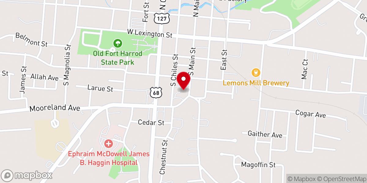 Map showing location of United Presbyterian Church