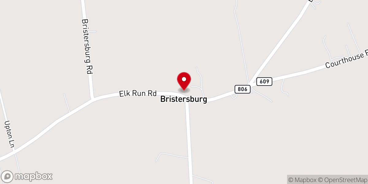 Map showing location of Zoar Baptist Church