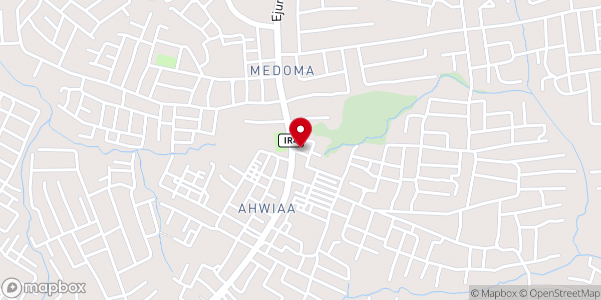 Map showing location of Ahwiaa Methodist Church