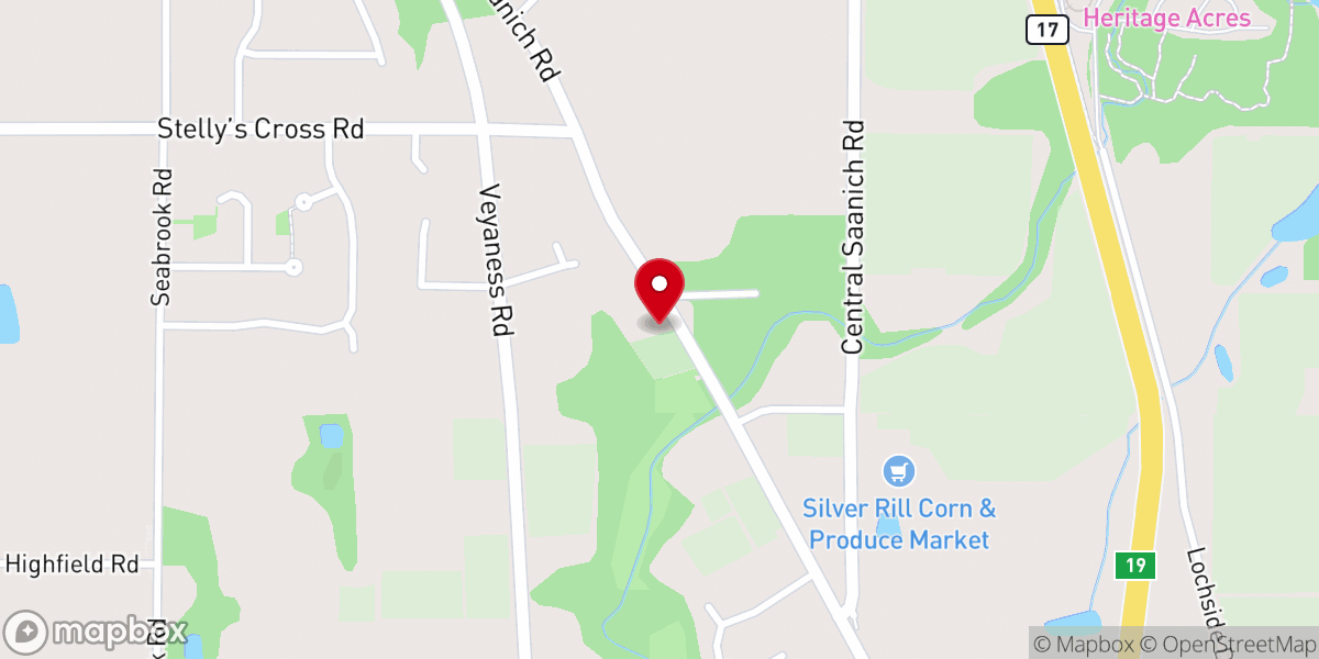 Map showing location of Shady Creek United Church