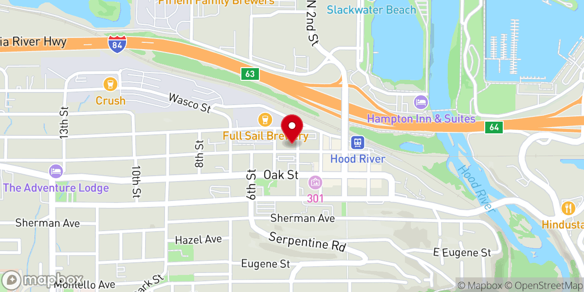 Map showing location of Gorge Community Foundation