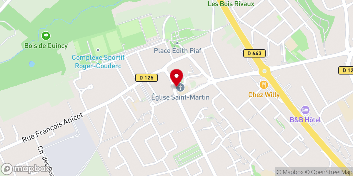 Map showing location of Église catholique Saint-Martin à Cuincy