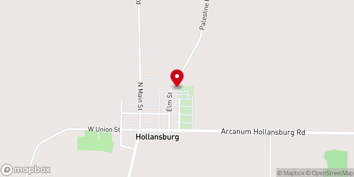 Map showing location of Hollansburg Christian Church
