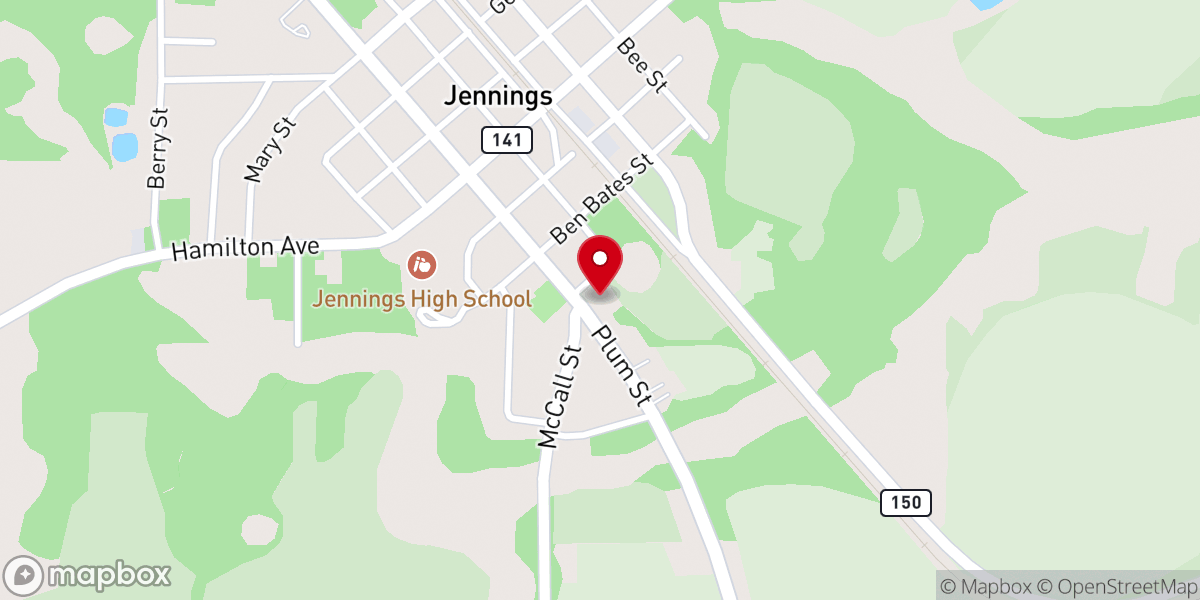 Map showing location of Bethel Primitive Baptist Church