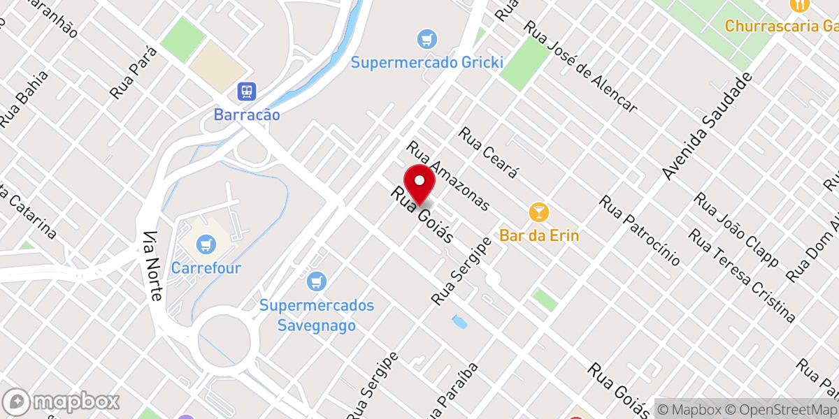 Map showing location of Igreja Batista Monte Sião