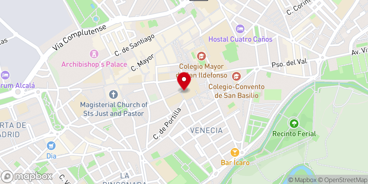 Map showing location of Convento de Trinitarios Descalzos