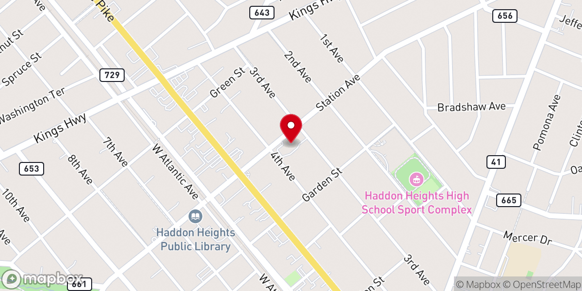 Map showing location of Haddon Heights Baptist Church