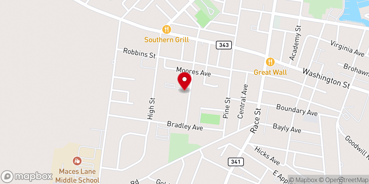Map showing location of New Life Christian Church and Ministries